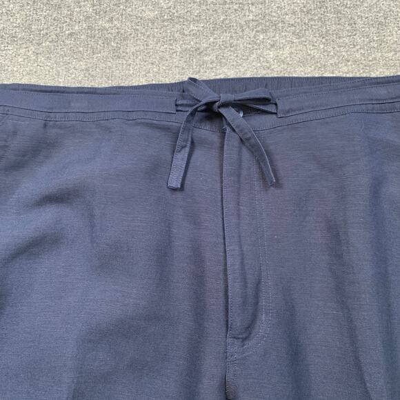 Cubavera Pants Mens XL Extra Large Navy Linen Blend Drawstring Tie Breathable - Picture 4 of 10